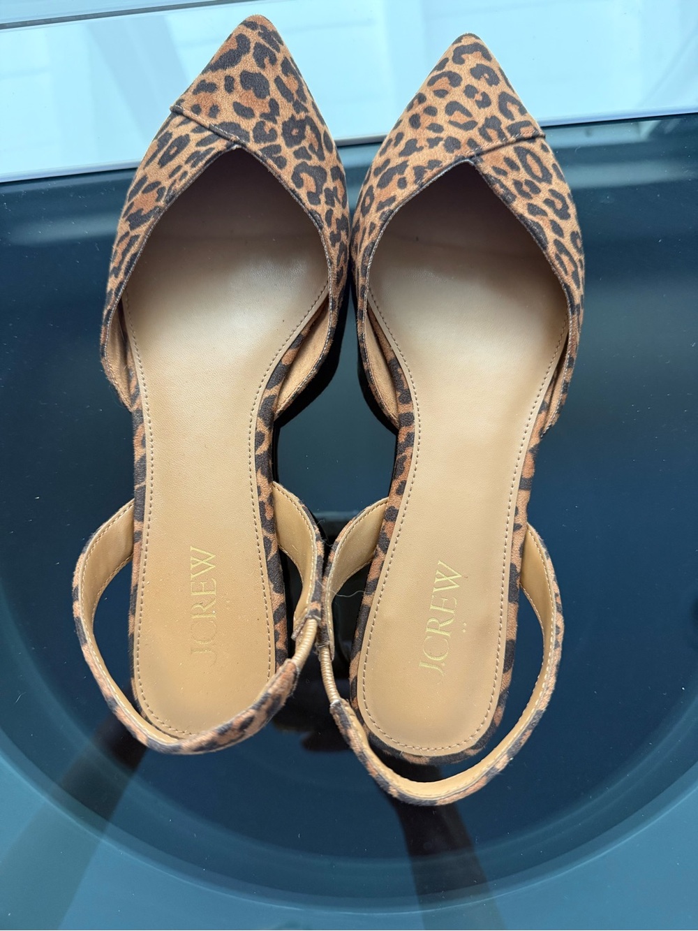 J.Crew Leopard Print Pointed Slingback Mules in Brown and Black - Picture 4 of 4